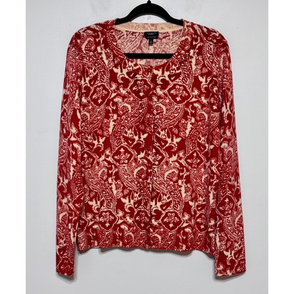 Talbots Sweaters - Talbots Pure Merino Wool Tapestry Cardigan Size XL Cottagecore Old Money Classic